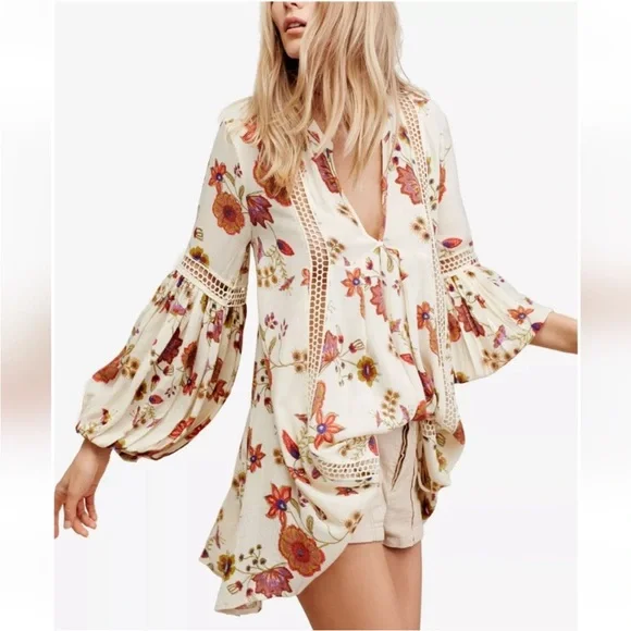Free People Just the Two of Us Ivy Floral Tunic - Picture 2 of 8